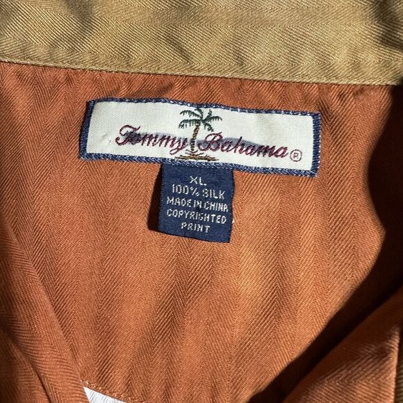 Tommy Bahama 100% Silk Hawaiian Camp Button Shirt Mens Size XL Large Palm Tree - Picture 4 of 11